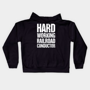 Retro Vintage Rail Crew Railroad Train Conductor Kids Hoodie